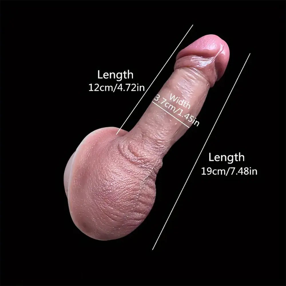 Flesh tone realistic silicone dildo, photo 3