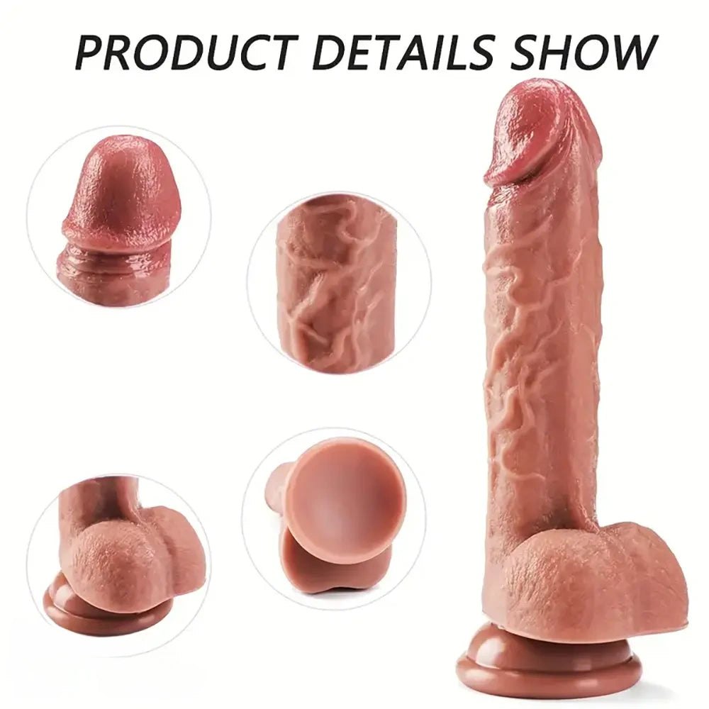 Flesh realistic silicone dildo, photo 3