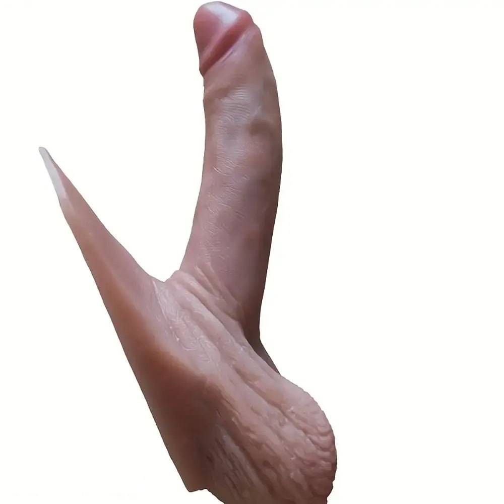 Flesh-tone realistic silicone dildo, photo 2