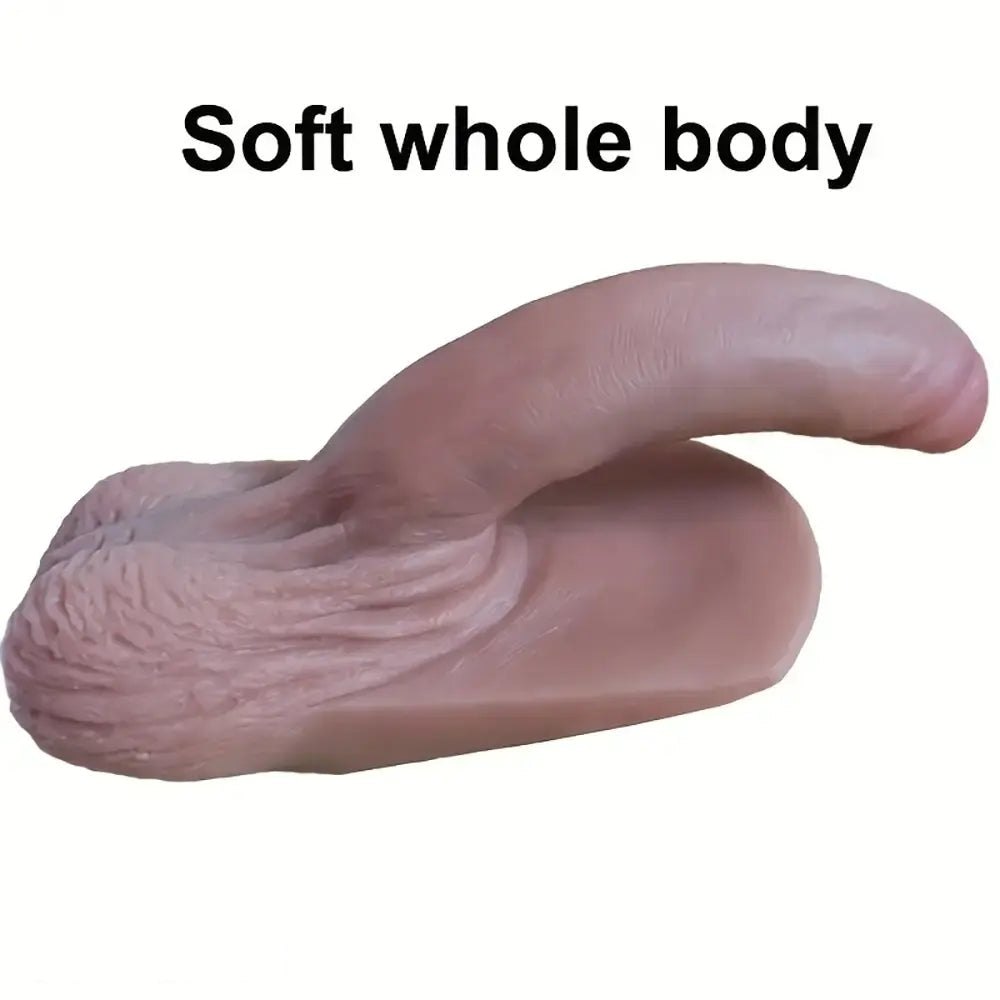 Flesh-tone realistic silicone dildo, photo 3