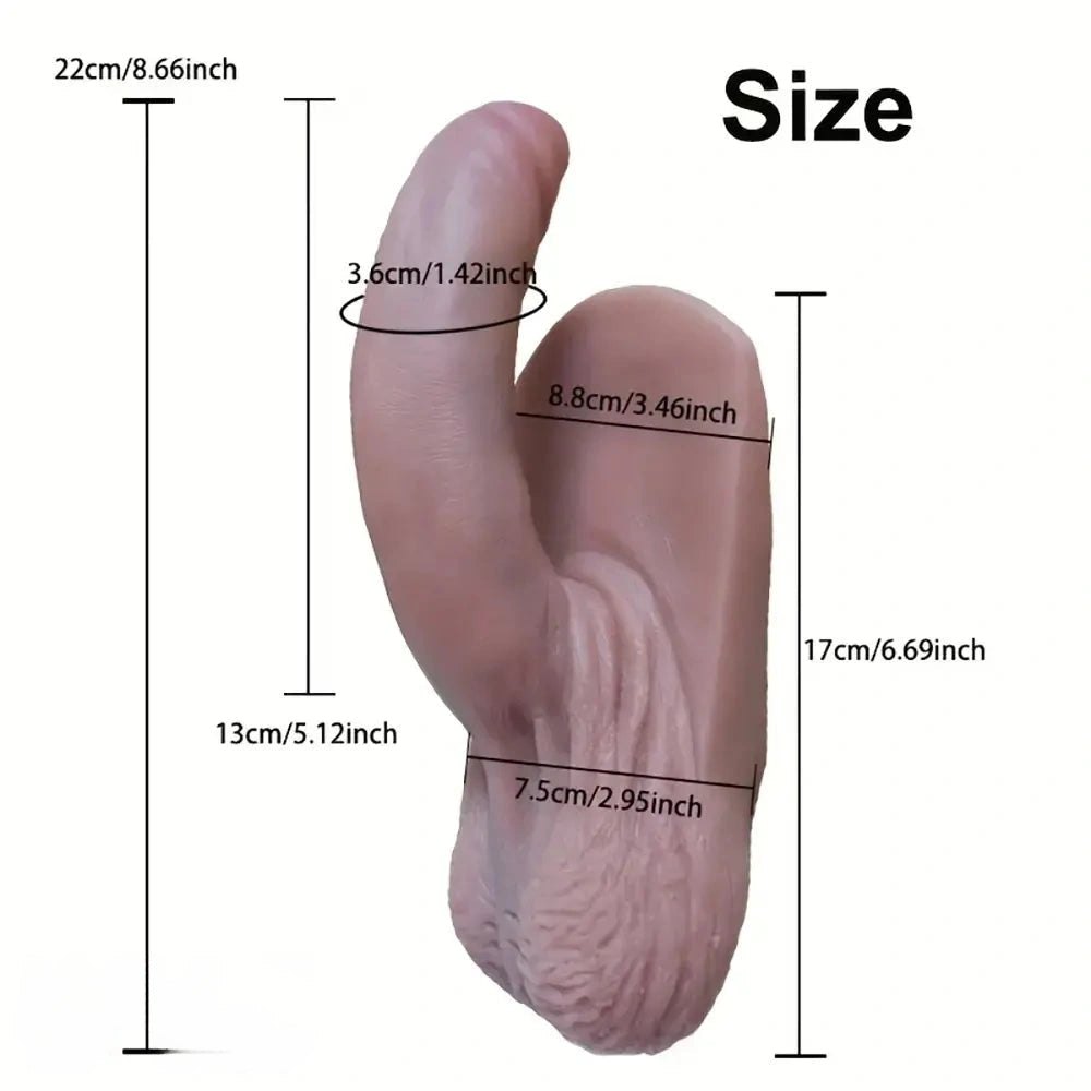 Flesh-tone realistic silicone dildo, photo 5