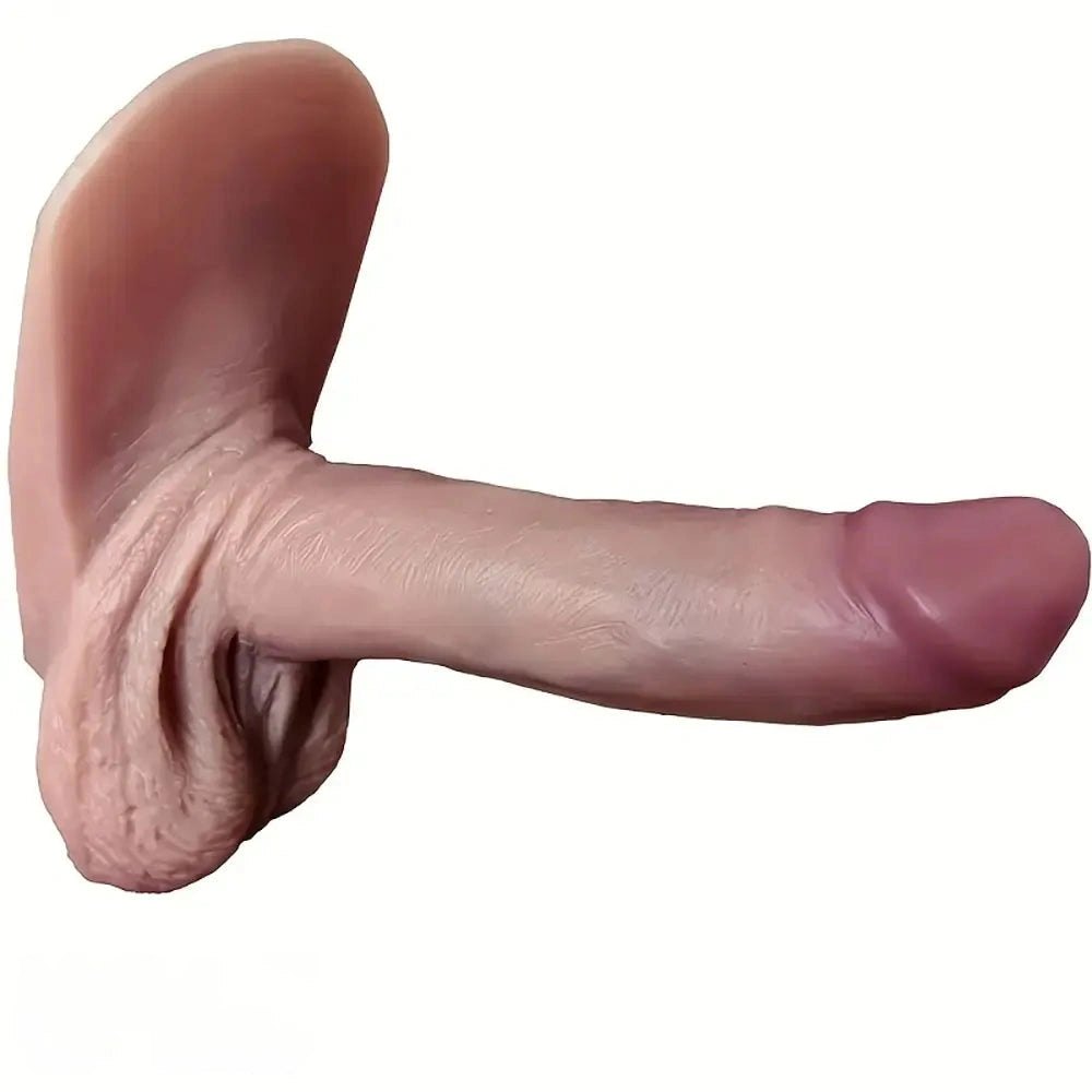 Flesh-tone realistic silicone dildo, photo 6