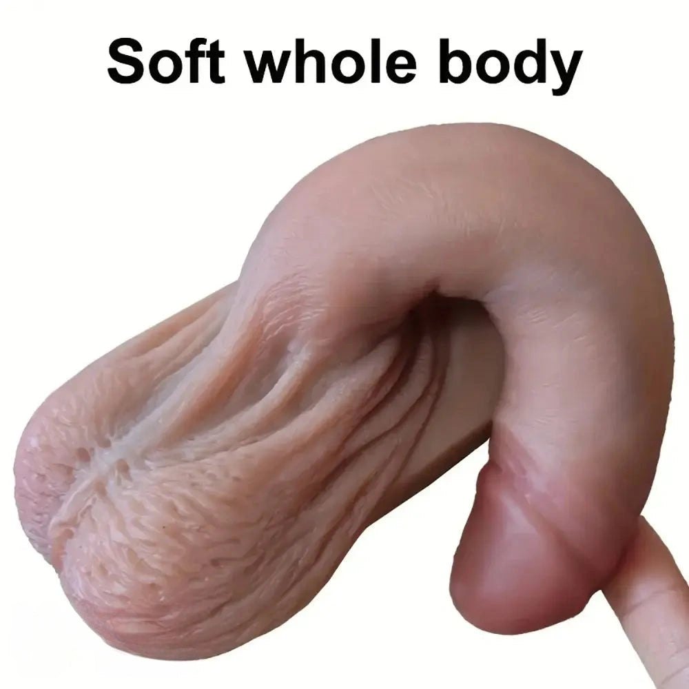 Flesh-tone realistic silicone dildo, photo 8