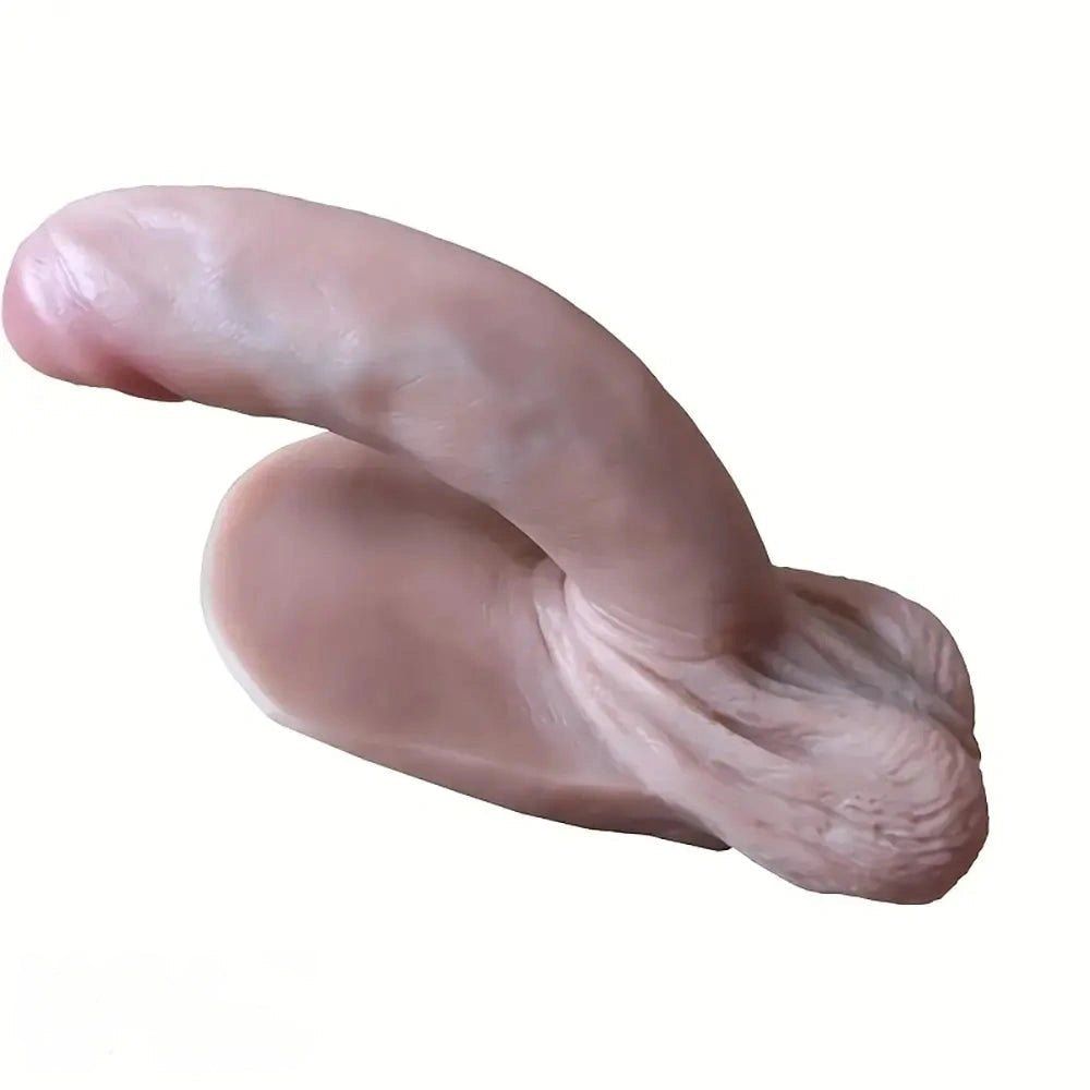 Flesh-tone realistic silicone dildo, photo 9