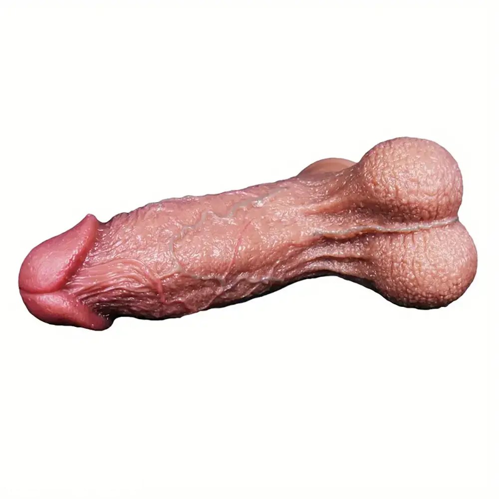 Flesh silicone realistic dildo with suction cup base, photo 13