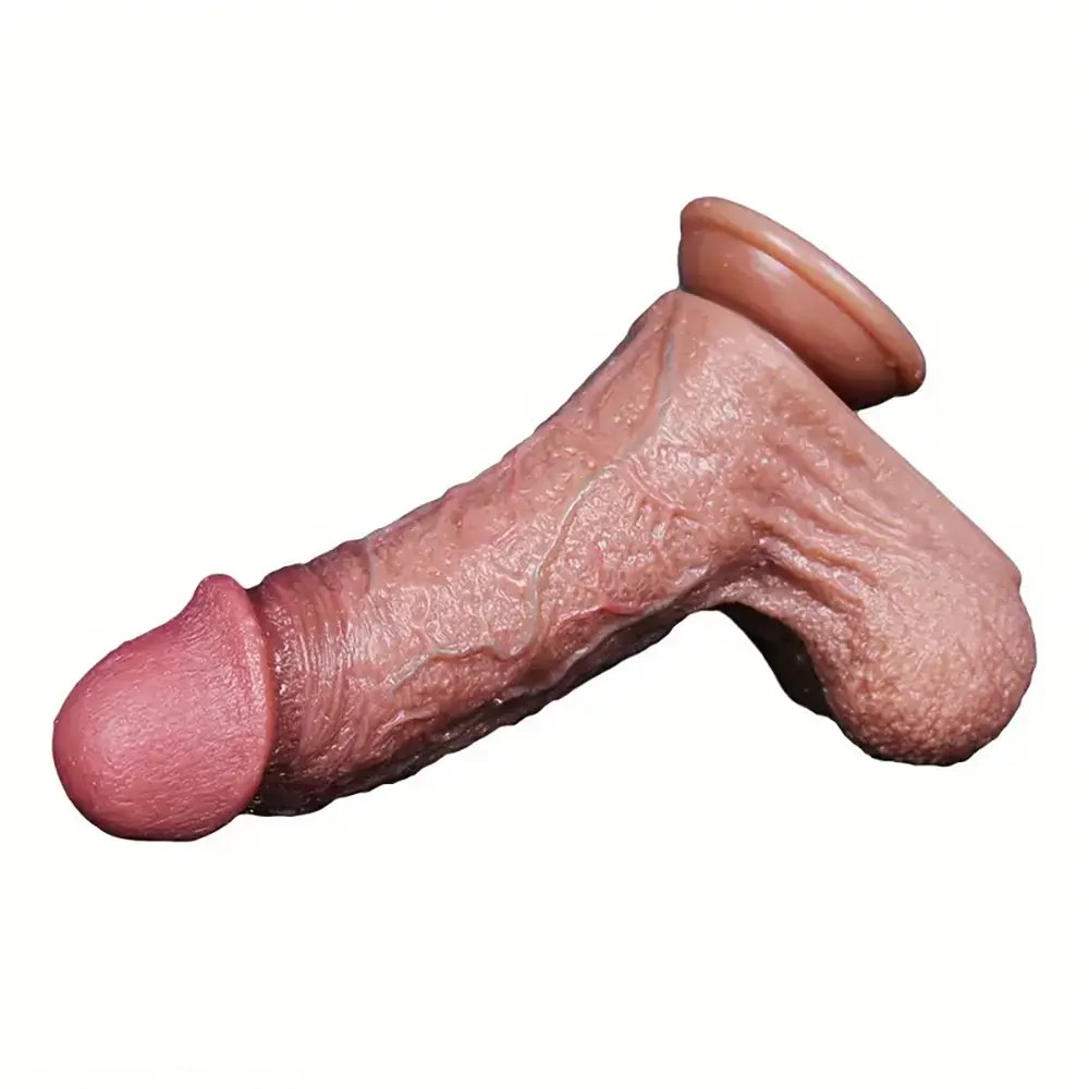 Flesh silicone realistic dildo with suction cup base, photo 5