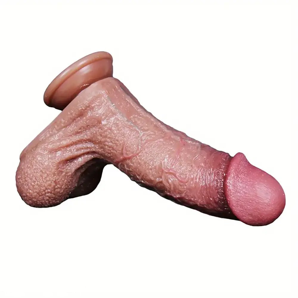 Flesh silicone realistic dildo with suction cup base, photo 9