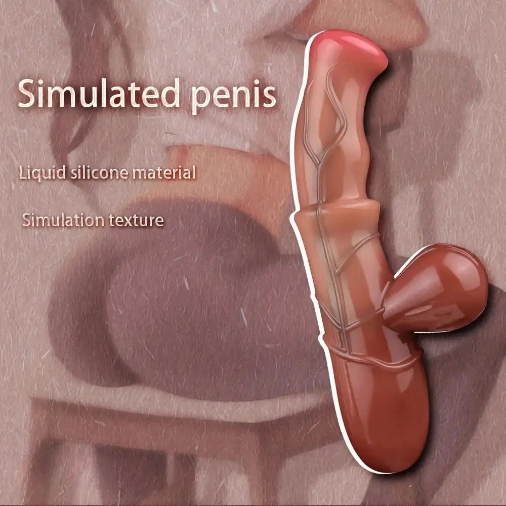 Flesh realistic silicone dildo with handle base, photo 4