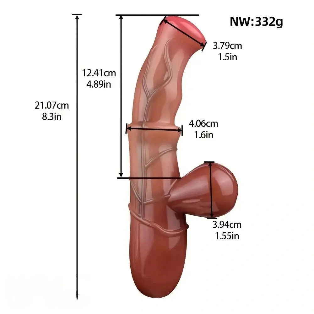 Flesh realistic silicone dildo with handle base, photo 8