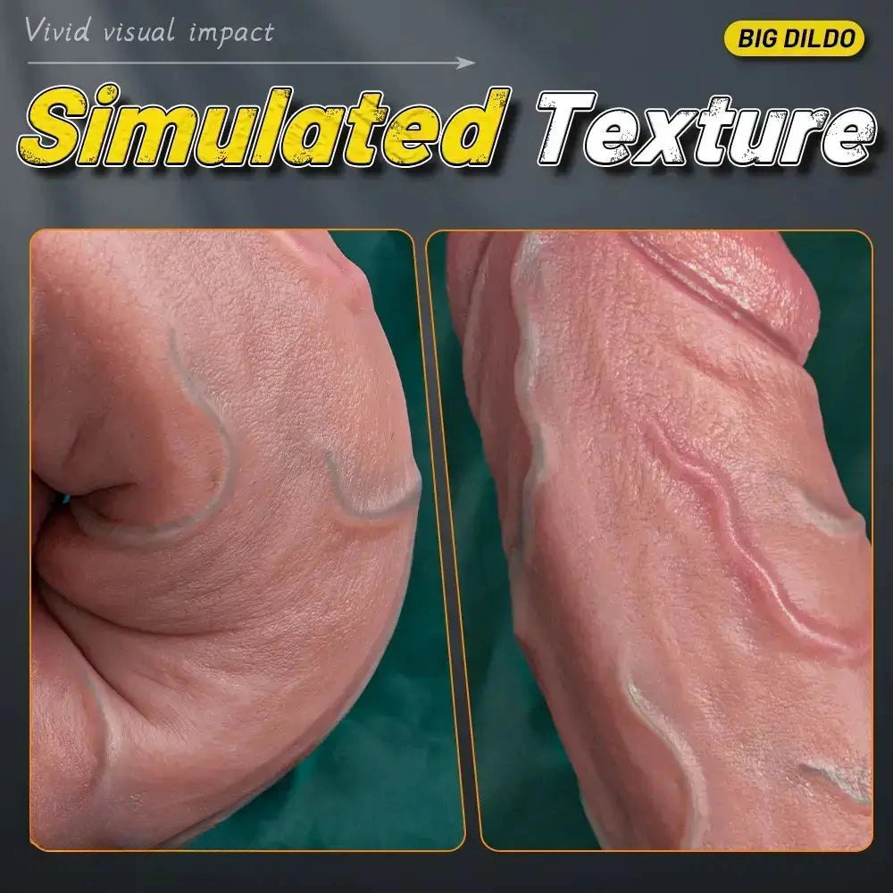 Flesh realistic silicone dildo with scrotum base, photo 10