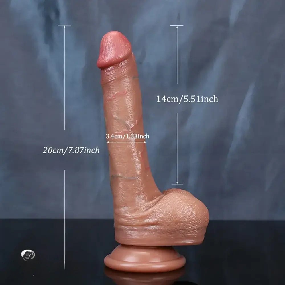 Flesh-tone realistic silicone dildo, photo 2