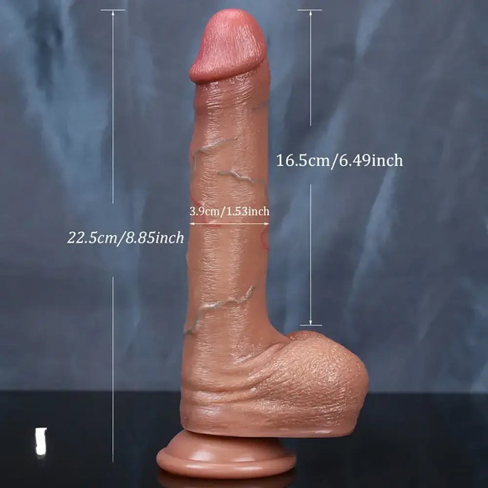Flesh-tone realistic silicone dildo, photo 3
