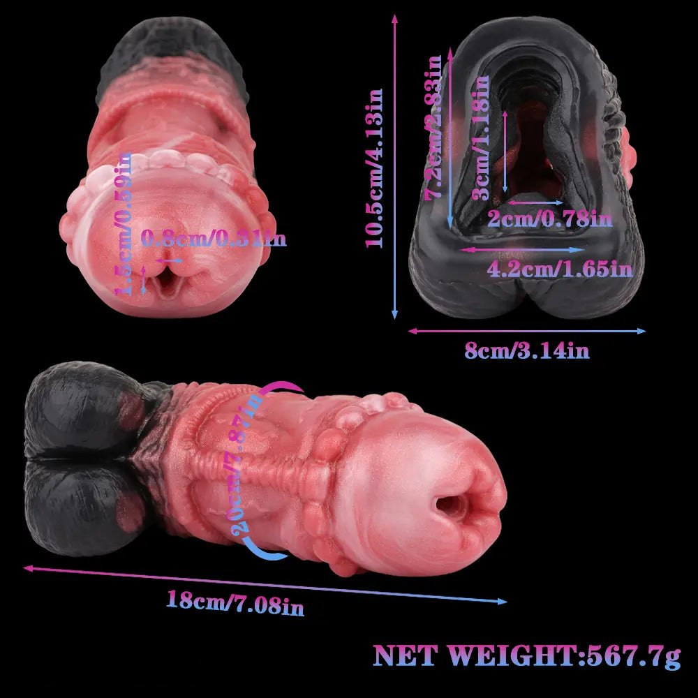 Red silicone male masturbator, photo 10