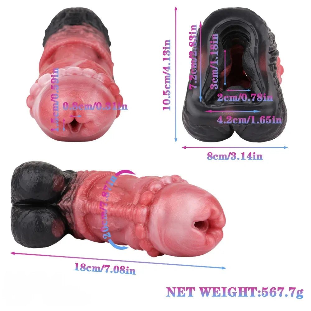 Red silicone male masturbator, photo 5