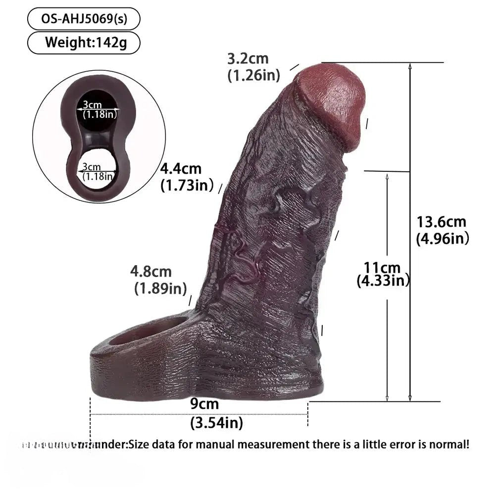 Coffee brown penis extender sleeve, photo 11