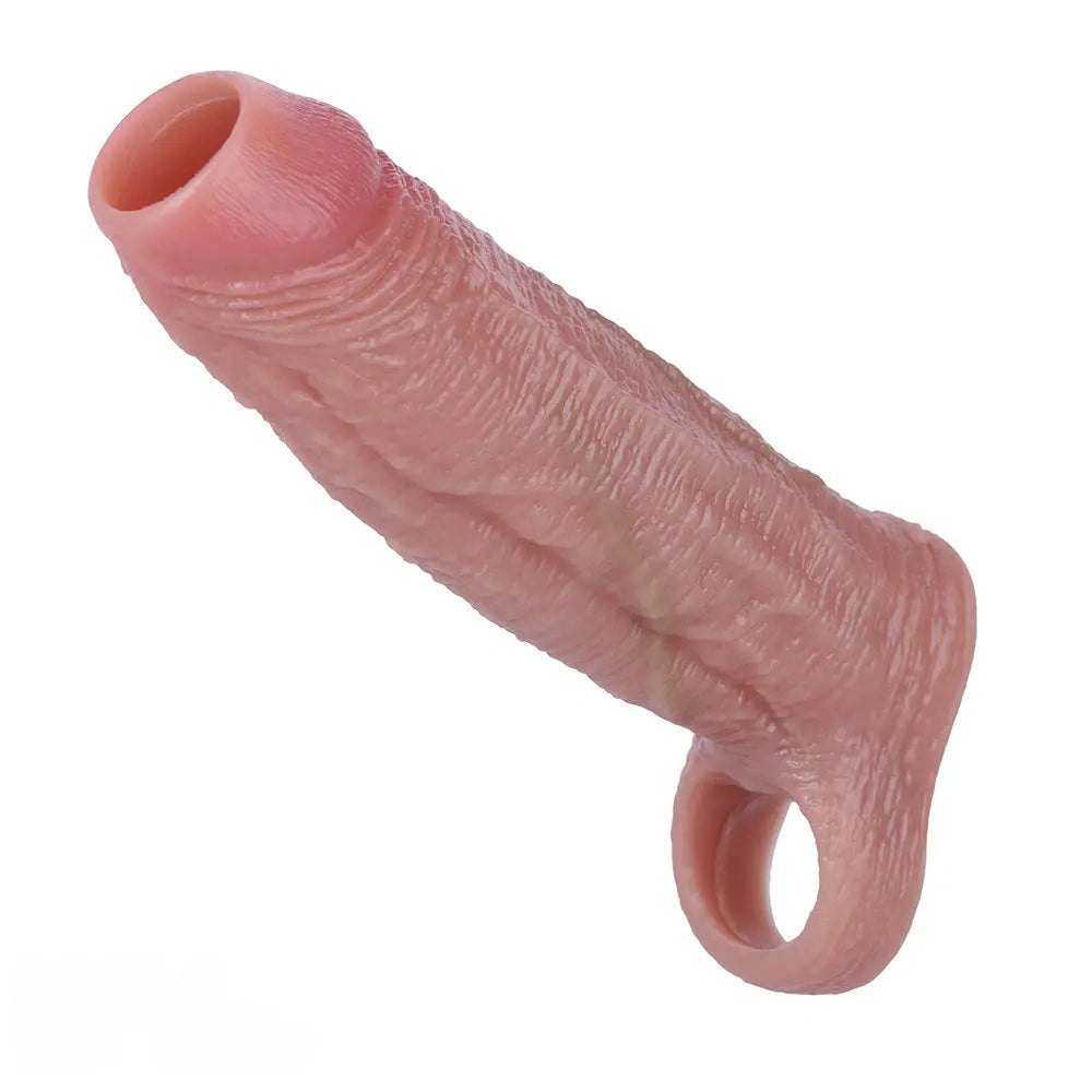 Flesh tone silicone penis sleeve, photo 2