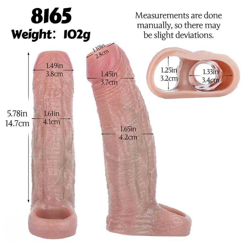 Flesh tone silicone penis sleeve, photo 7