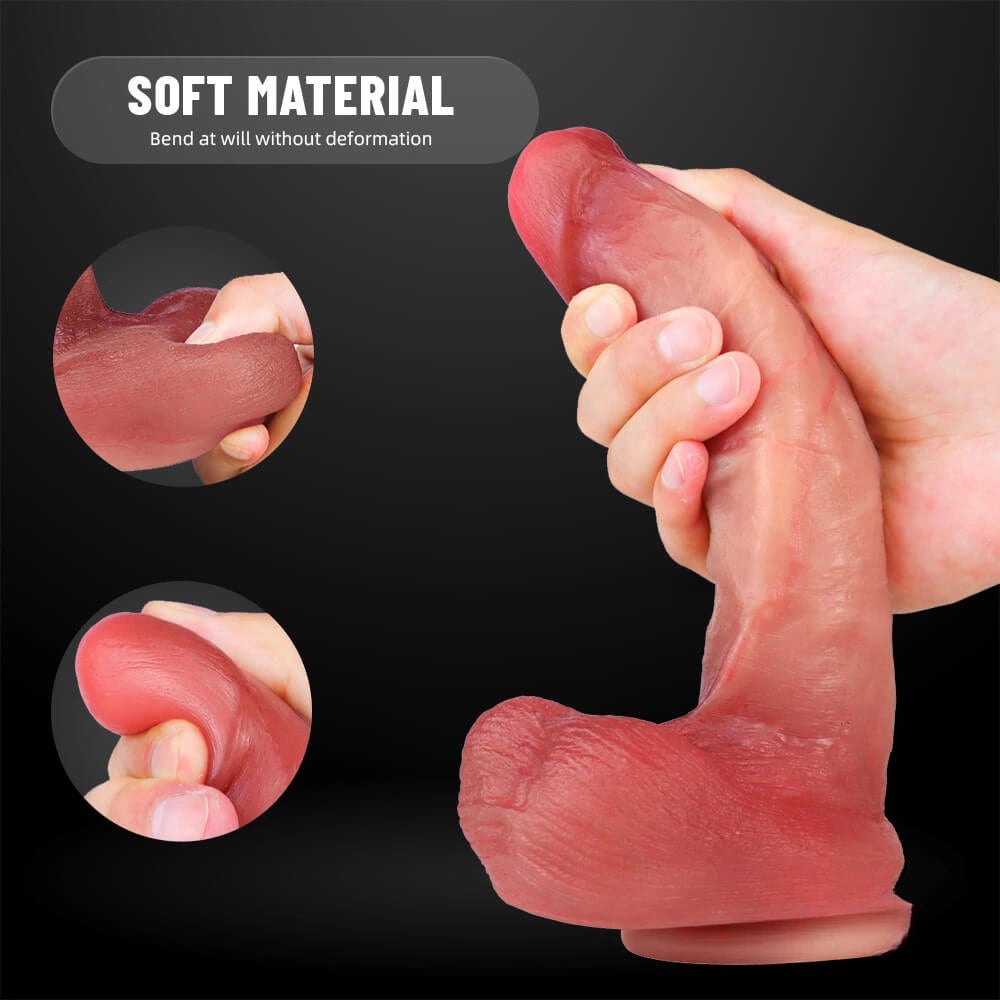 Flesh-tone veined realistic suction cup dildo, photo 10