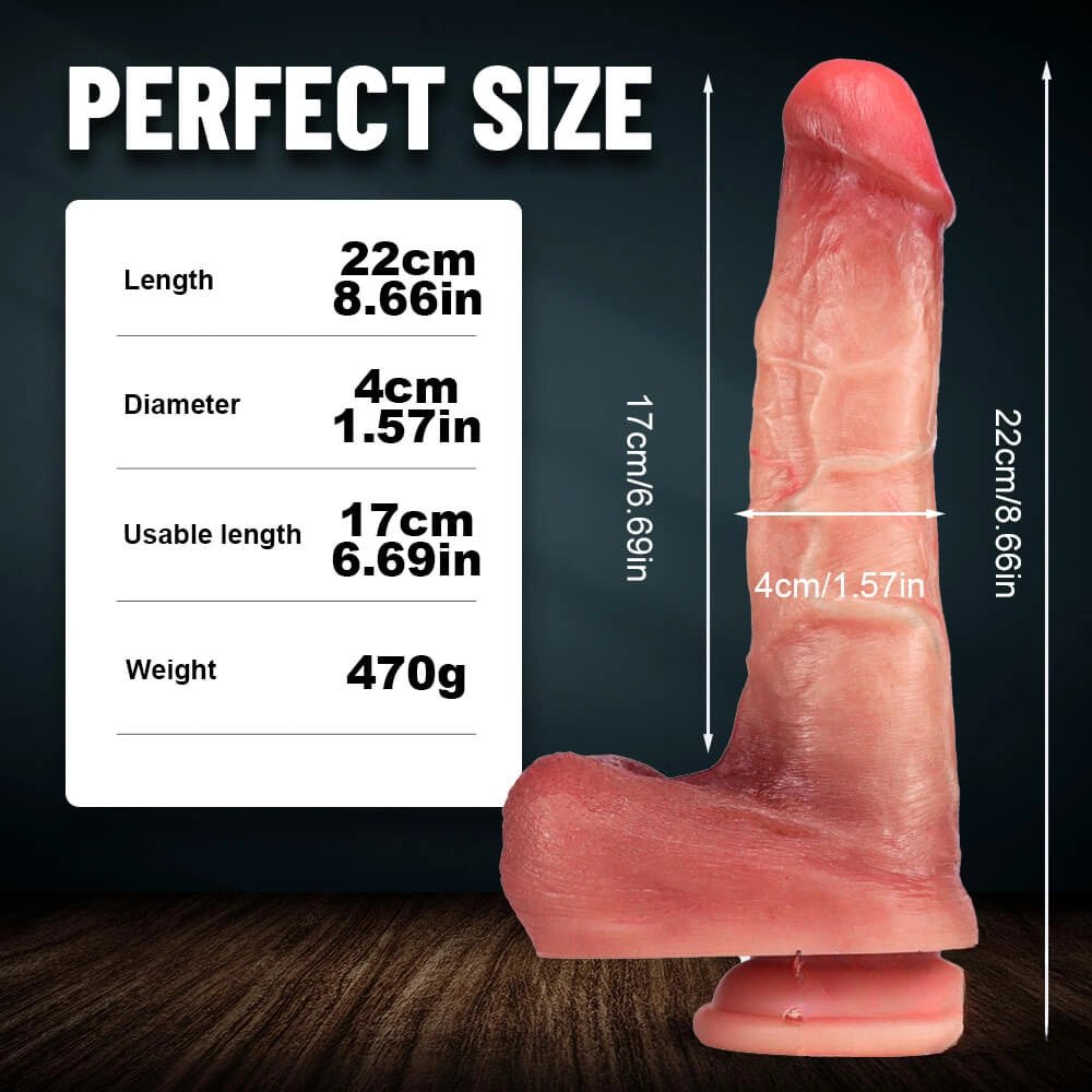 Flesh-tone veined realistic suction cup dildo, photo 7