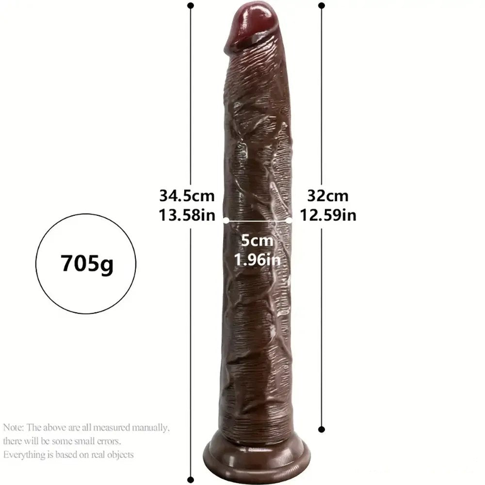 Ebony realistic silicone suction cup dildo