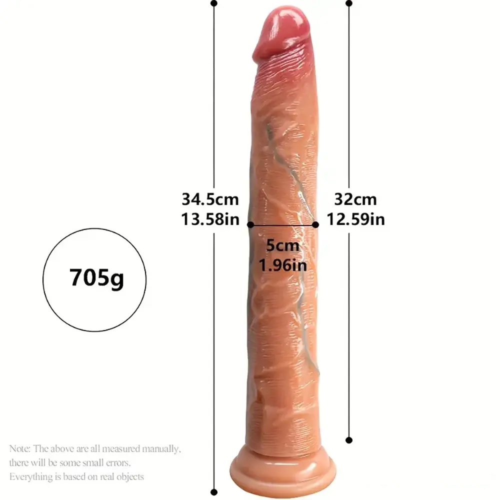 Flesh realistic silicone suction cup dildo