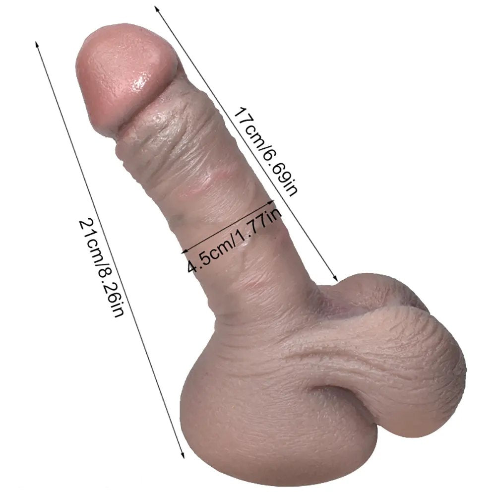 Flesh tone realistic silicone dildo, photo 5