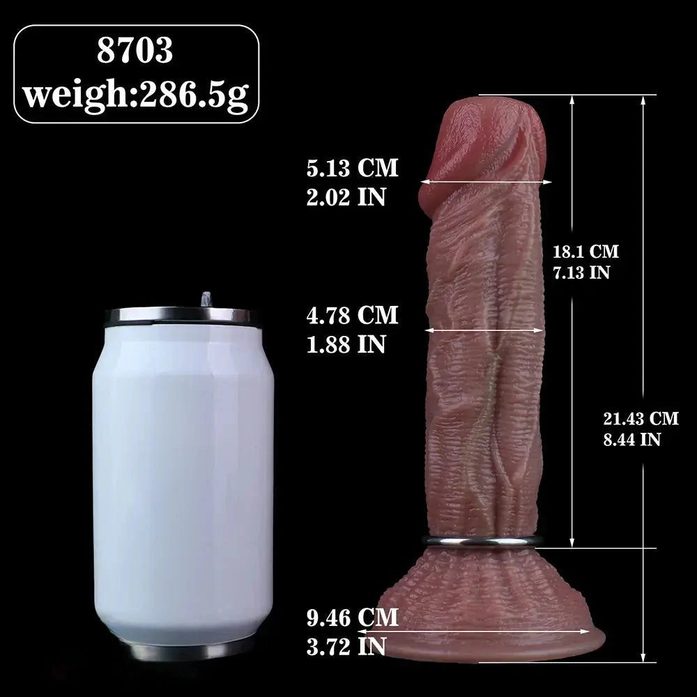 Flesh-toned silicone ovipositor dildo with realistic skin texture, photo 6