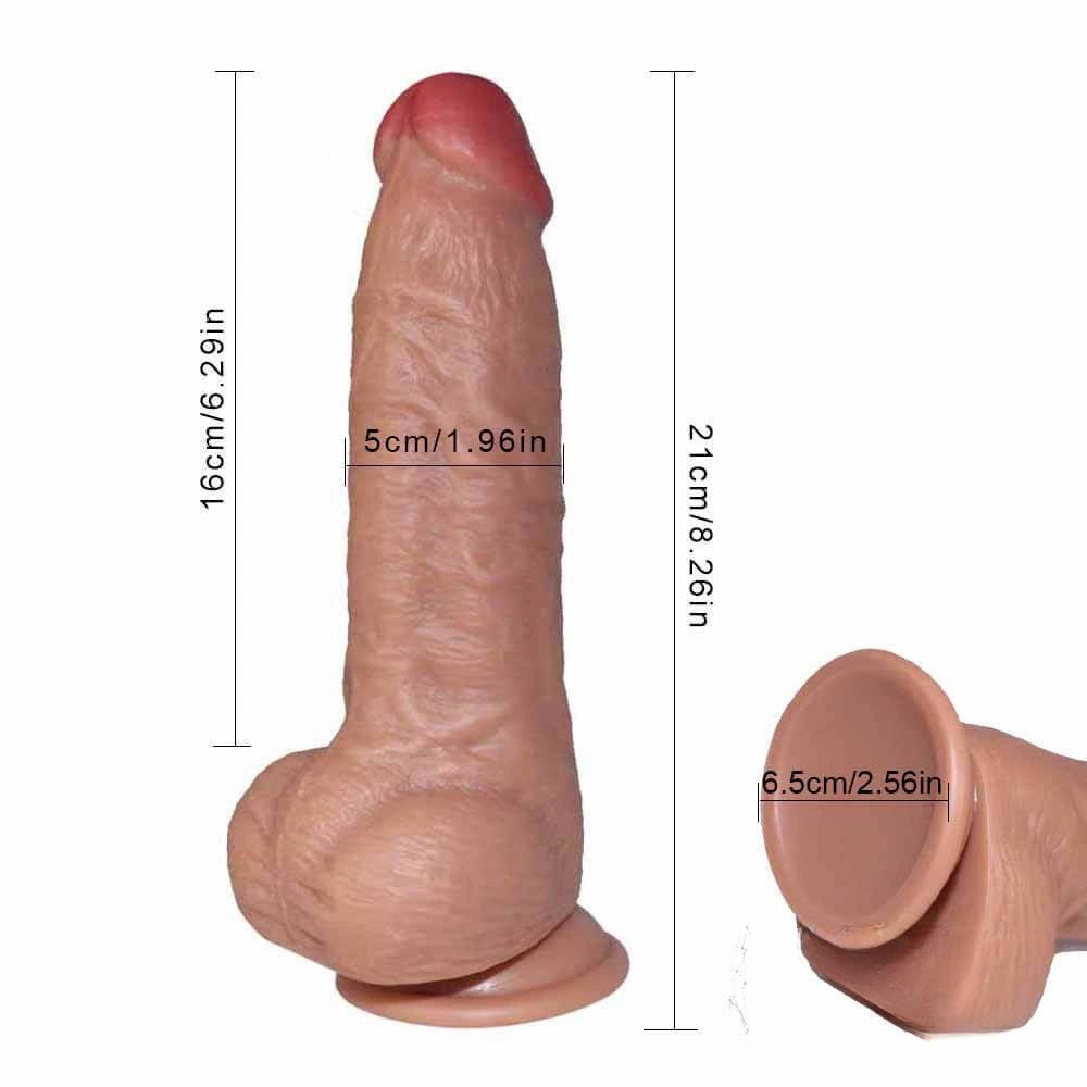 Realistic skin-textured suction cup dildo, photo 3