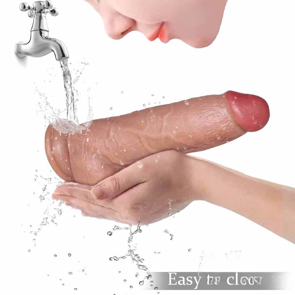 Realistic skin-textured suction cup dildo, photo 6