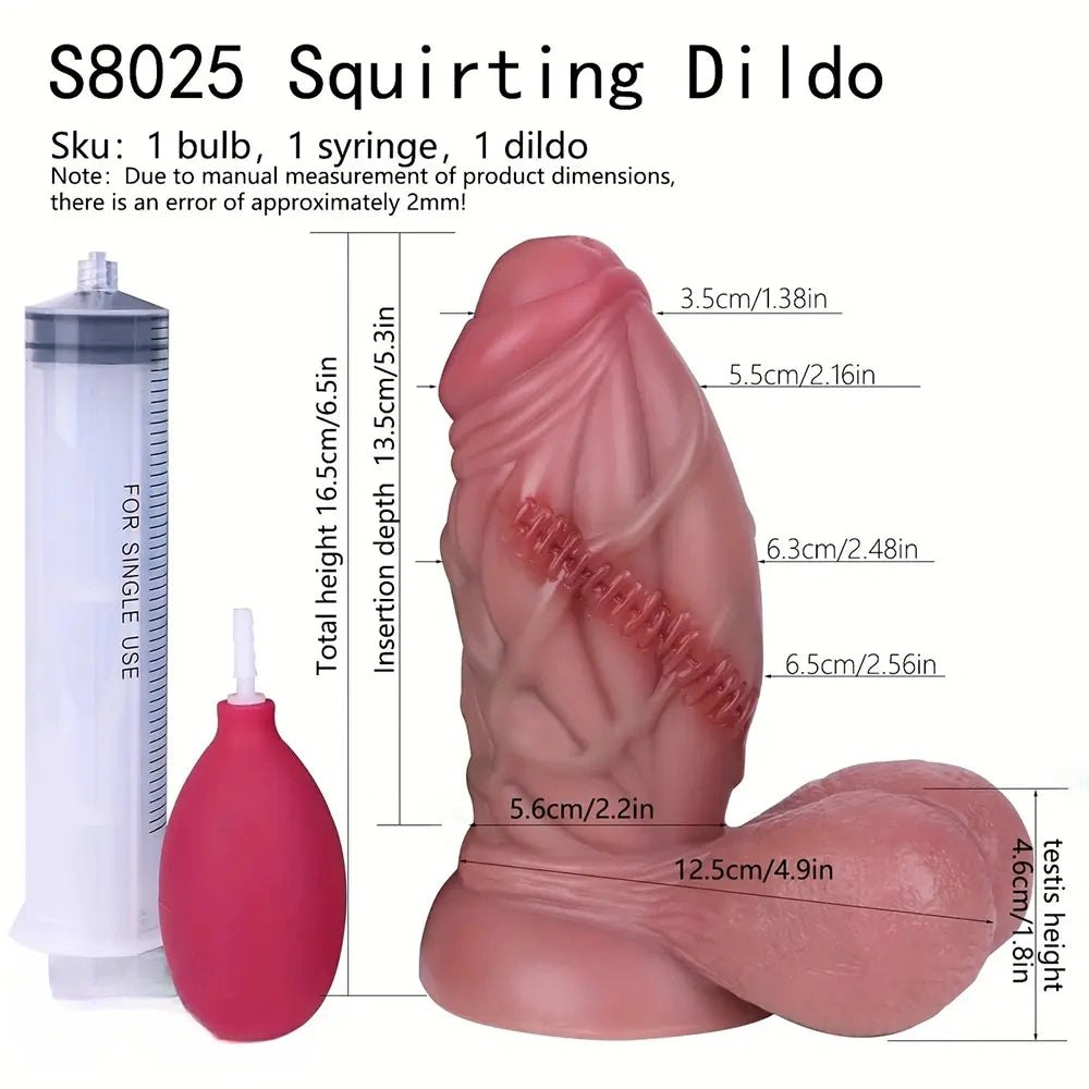 Flesh color realistic silicone squirting dildo, photo 11