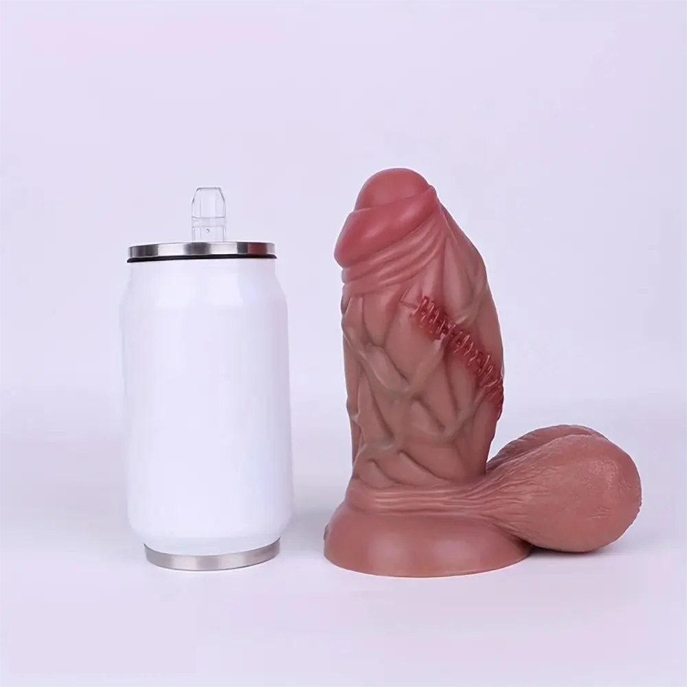 Flesh color realistic silicone squirting dildo, photo 4