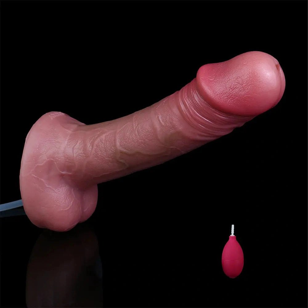 Flesh realistic squirting strap-on dildo, photo 18