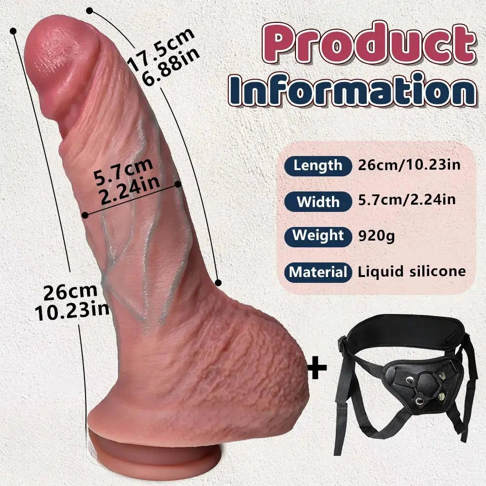 Flesh realistic strap-on dildo, photo 4