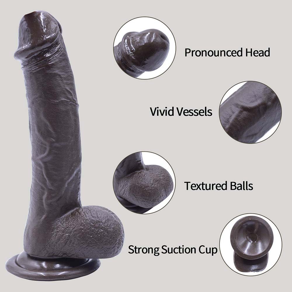 Black strap-on harness with realistic dildo, photo 3