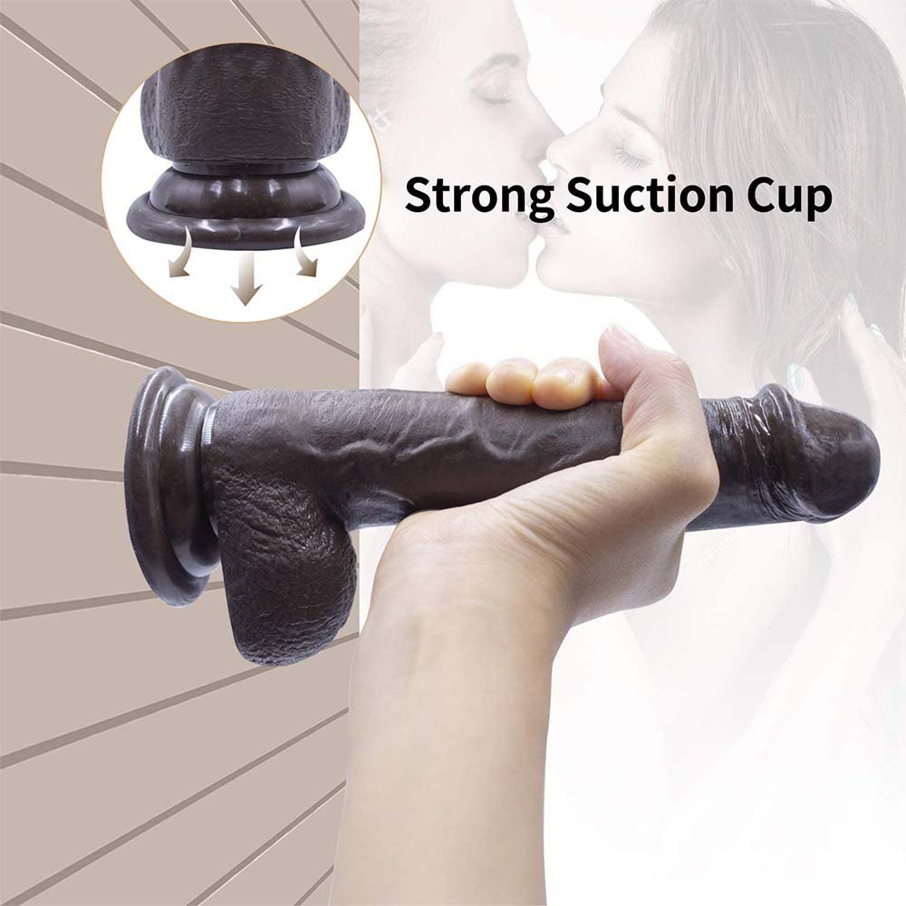 Black strap-on harness with realistic dildo, photo 4