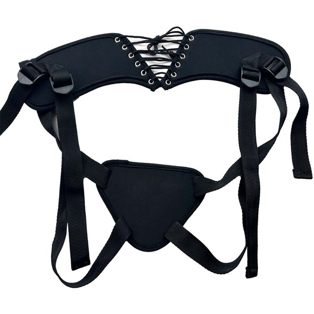 Black strap-on harness with realistic dildo, photo 6
