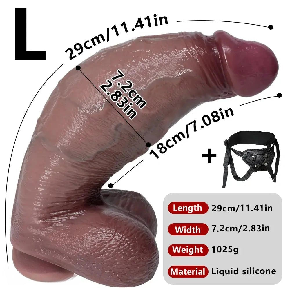 Flesh tone realistic silicone strap-on dildo, photo 16