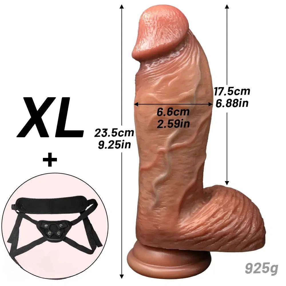 Flesh realistic strap-on suction cup dildo, photo 17