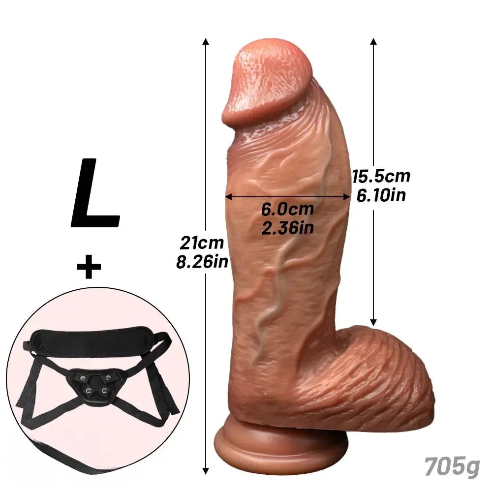 Flesh realistic strap-on suction cup dildo, photo 18