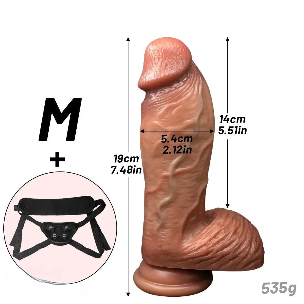 Flesh realistic strap-on suction cup dildo, photo 19