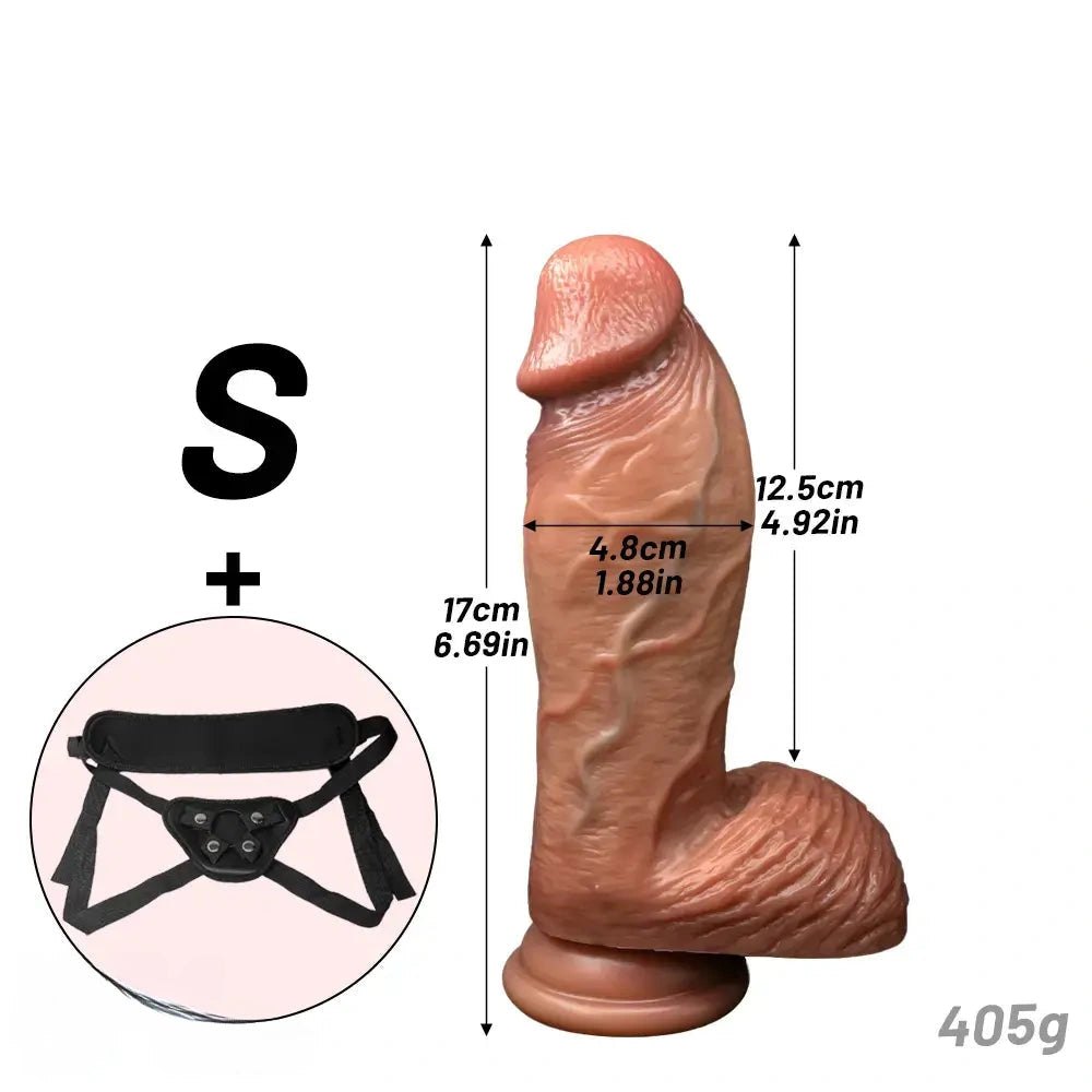 Flesh realistic strap-on suction cup dildo, photo 21