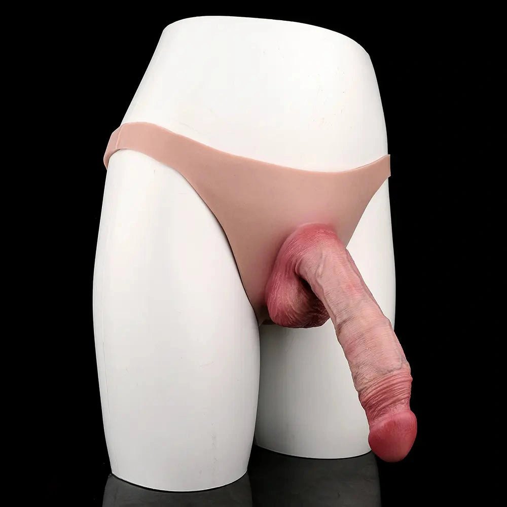 Flesh realistic strap-on dildo, photo 11