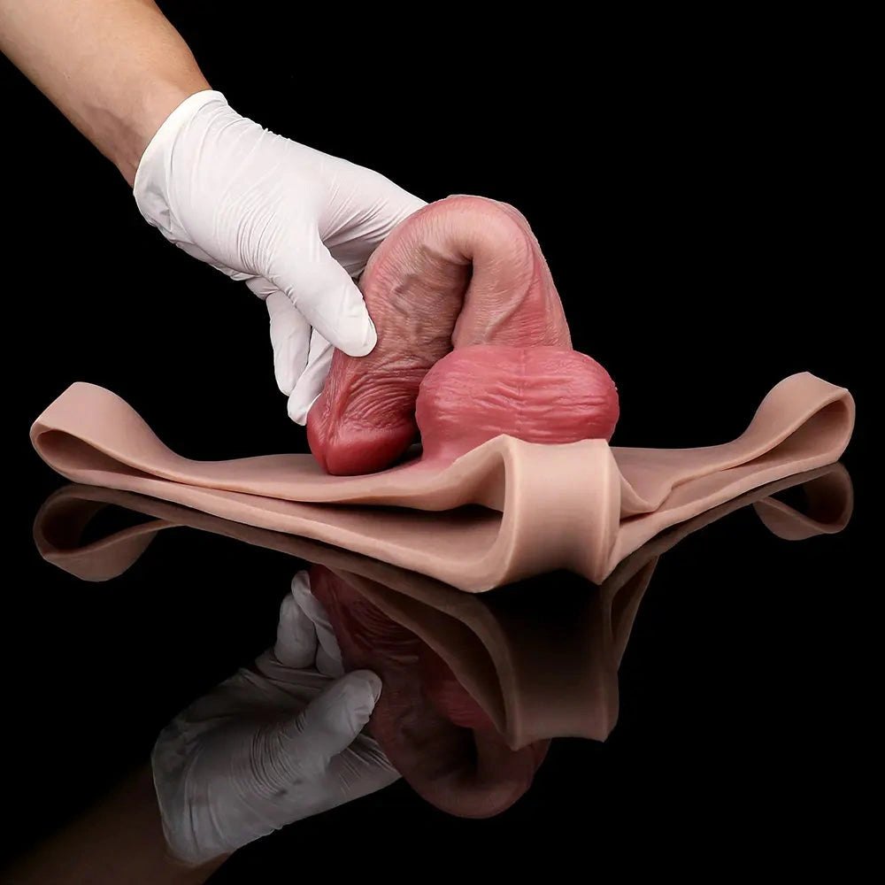 Flesh realistic strap-on dildo, photo 7
