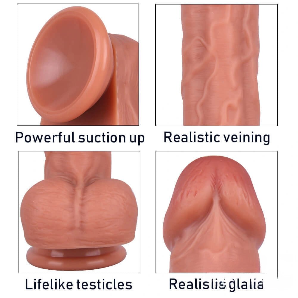 Realistic suction cup dildo with veined shaft, photo 11