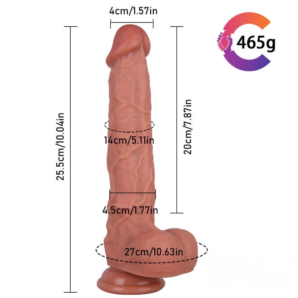 Realistic suction cup dildo with veined shaft, photo 13