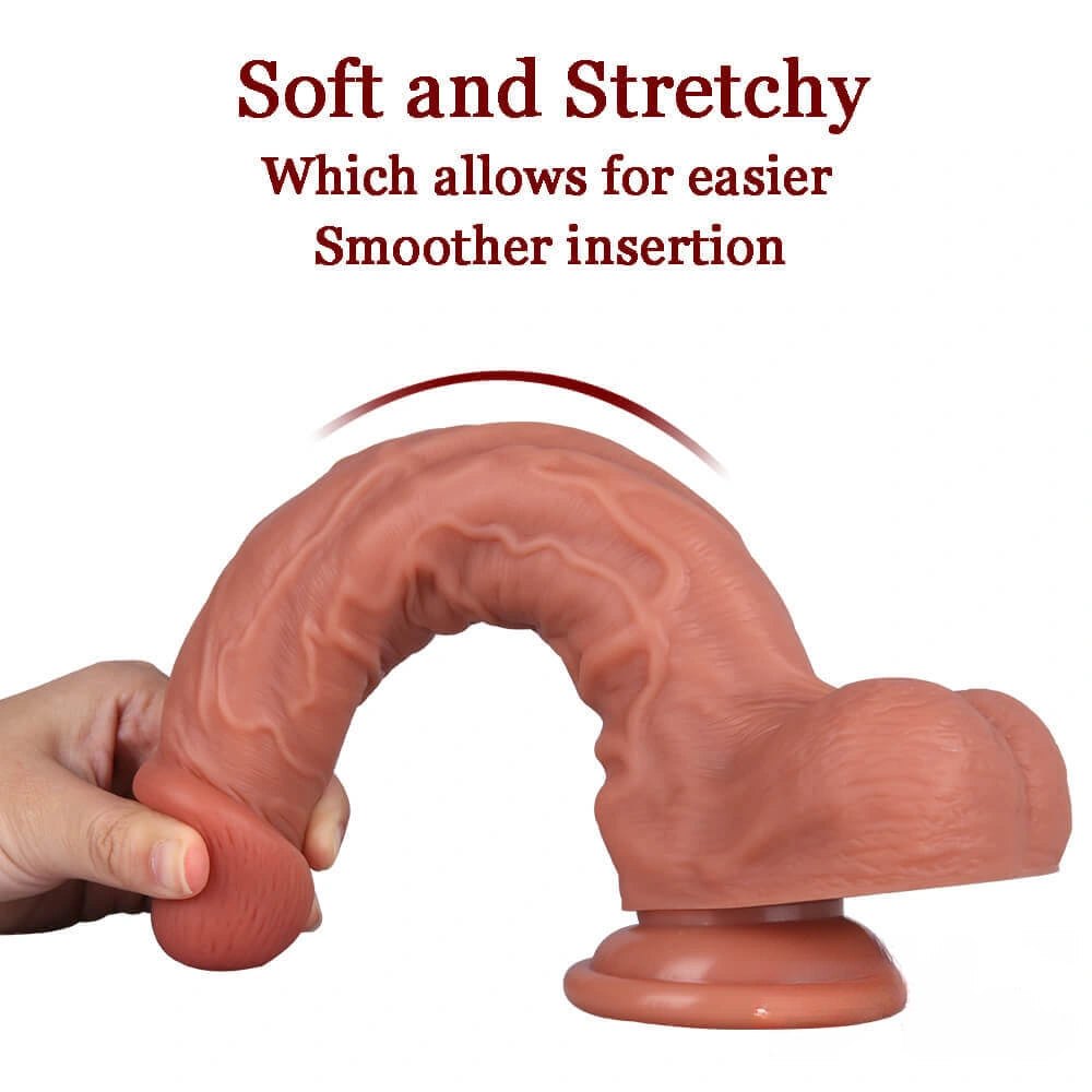 Realistic suction cup dildo with veined shaft, photo 9