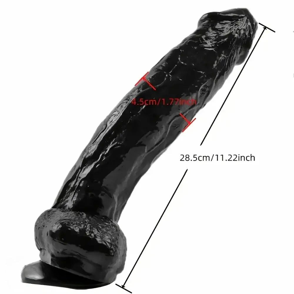 Black realistic PVC suction cup dildo, photo 3
