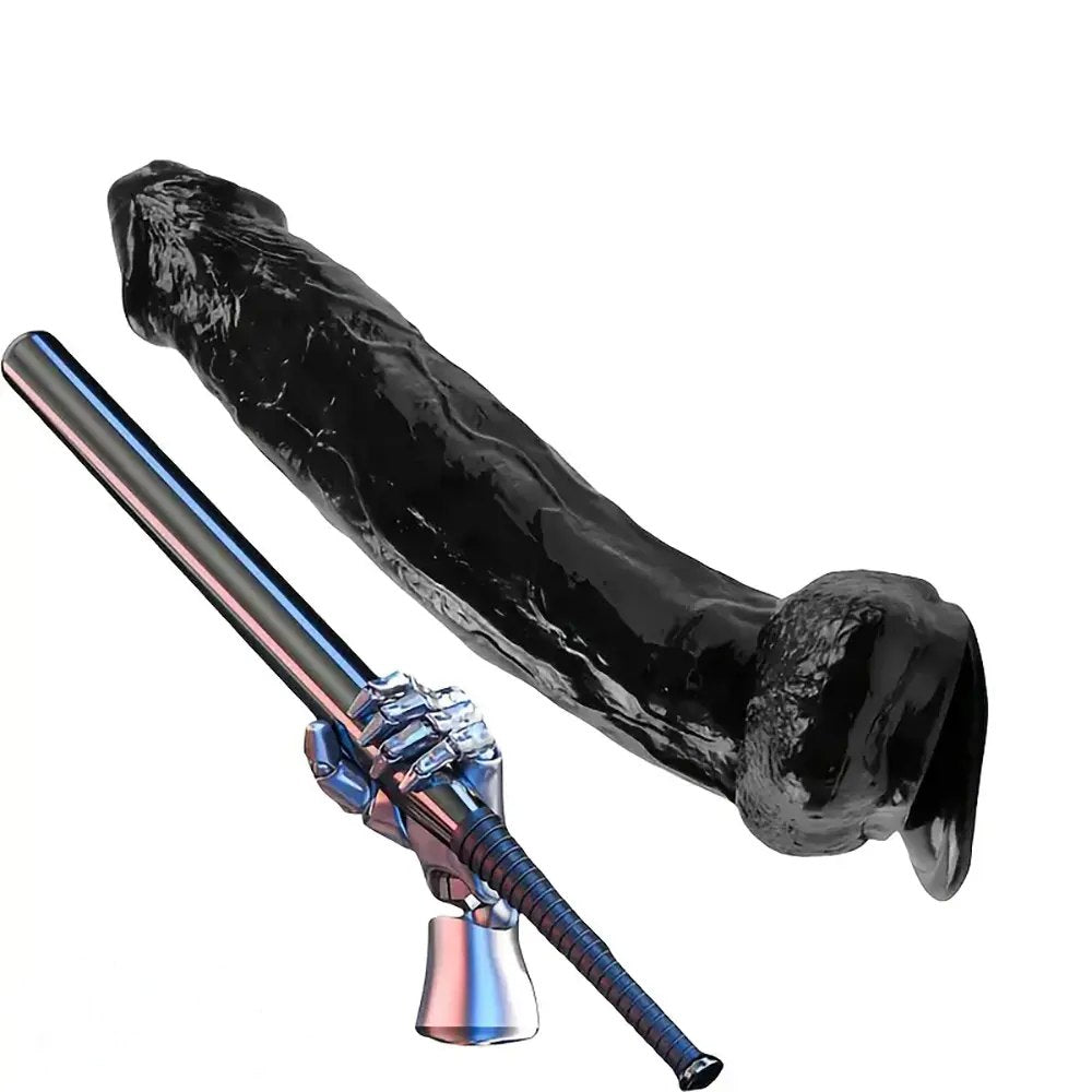 Black realistic PVC suction cup dildo, photo 4