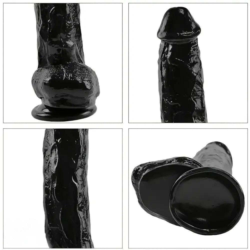 Black realistic PVC suction cup dildo, photo 6