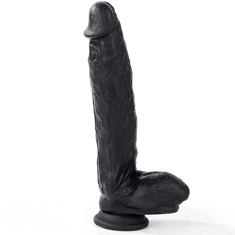 Black realistic suction cup dildo